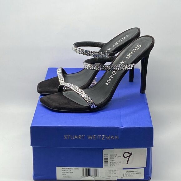 Stuart Weitzman Suede Embellished Sandals size 6.5 - Picture 9 of 11